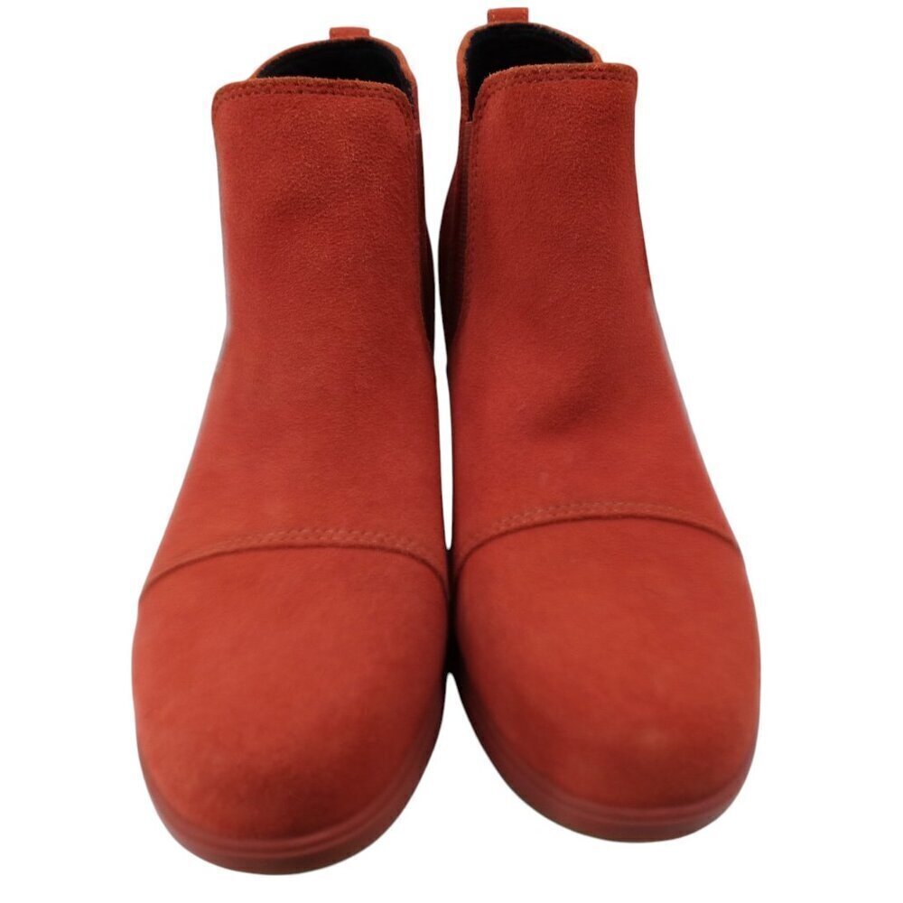 Sorel Evie Pull On Suede Wedge Boots Booties Size 8.5 Warp Red Ankle Chelsea - Picture 4 of 14